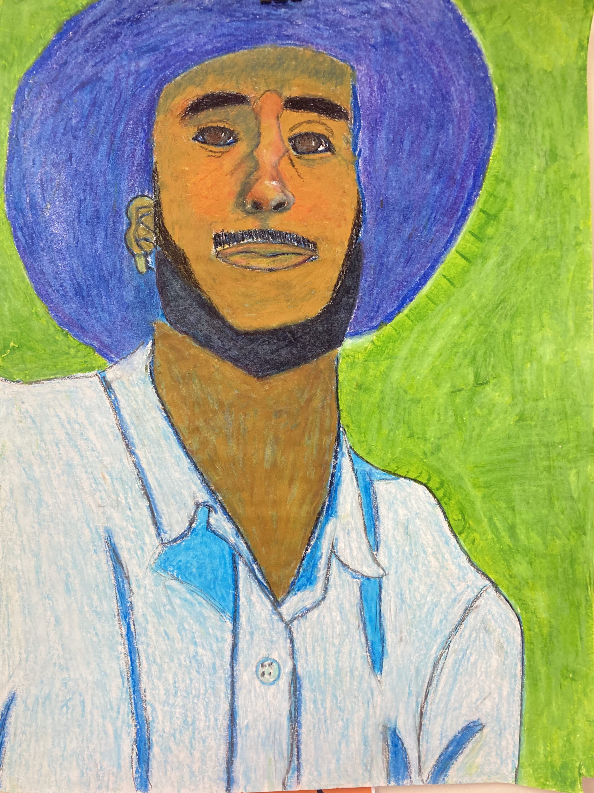 Self Portrait - Nigel Jones - Oil pastel on paper - 18x24