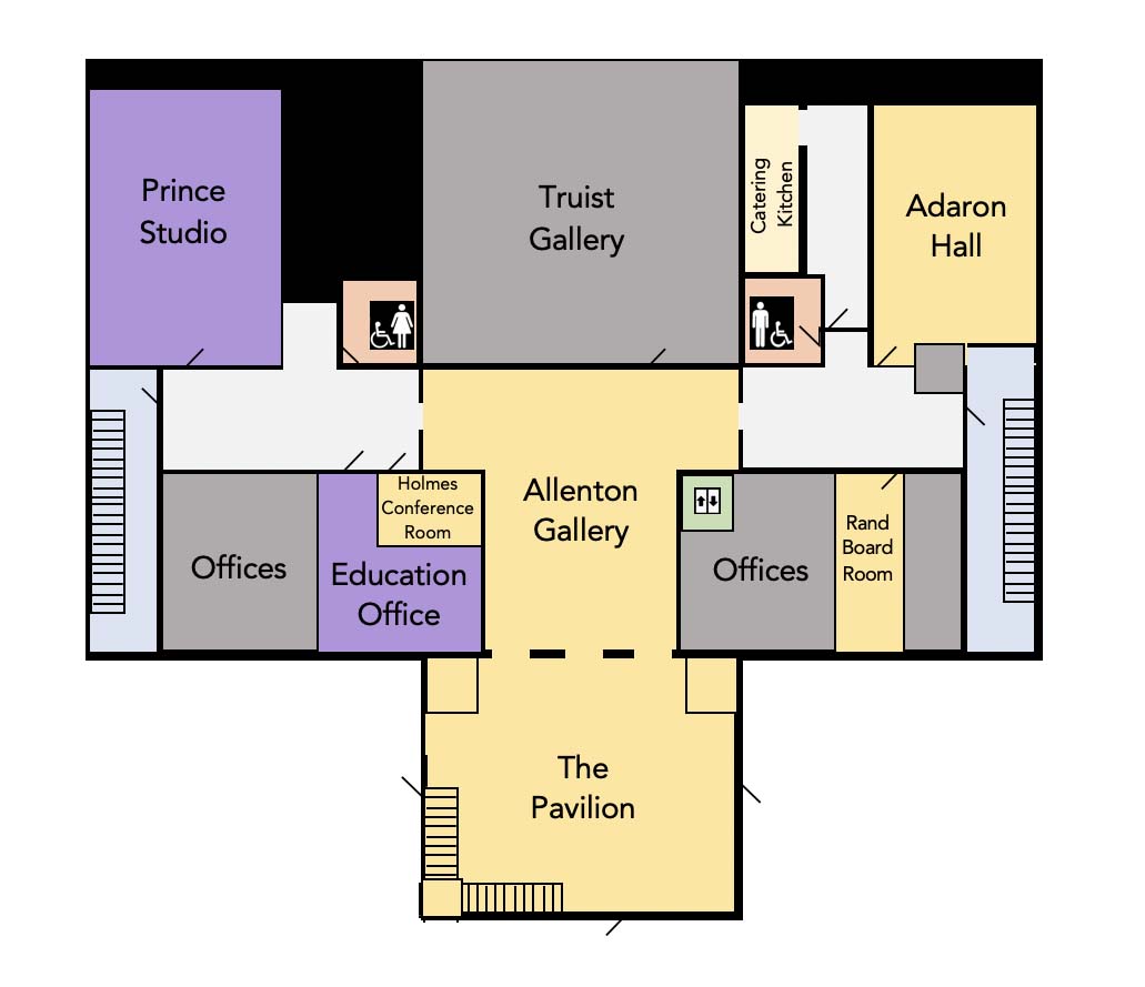 Floor plan of the main level of the DAC building
