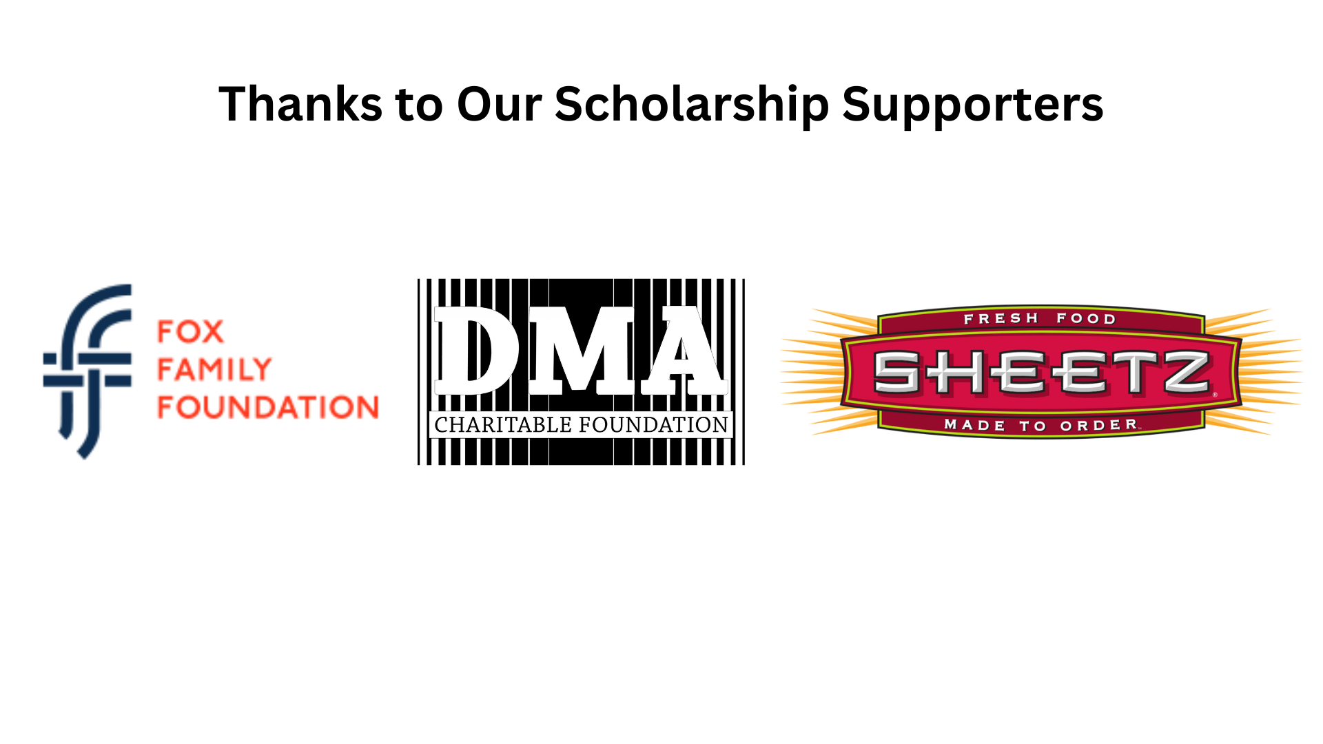Thanks to Our Scholarship Supporters